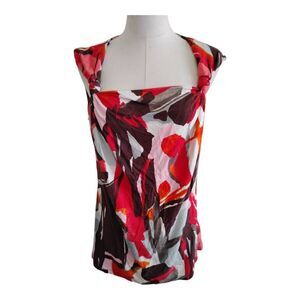Tribal Abstract Sleeveless Blouse Size Large